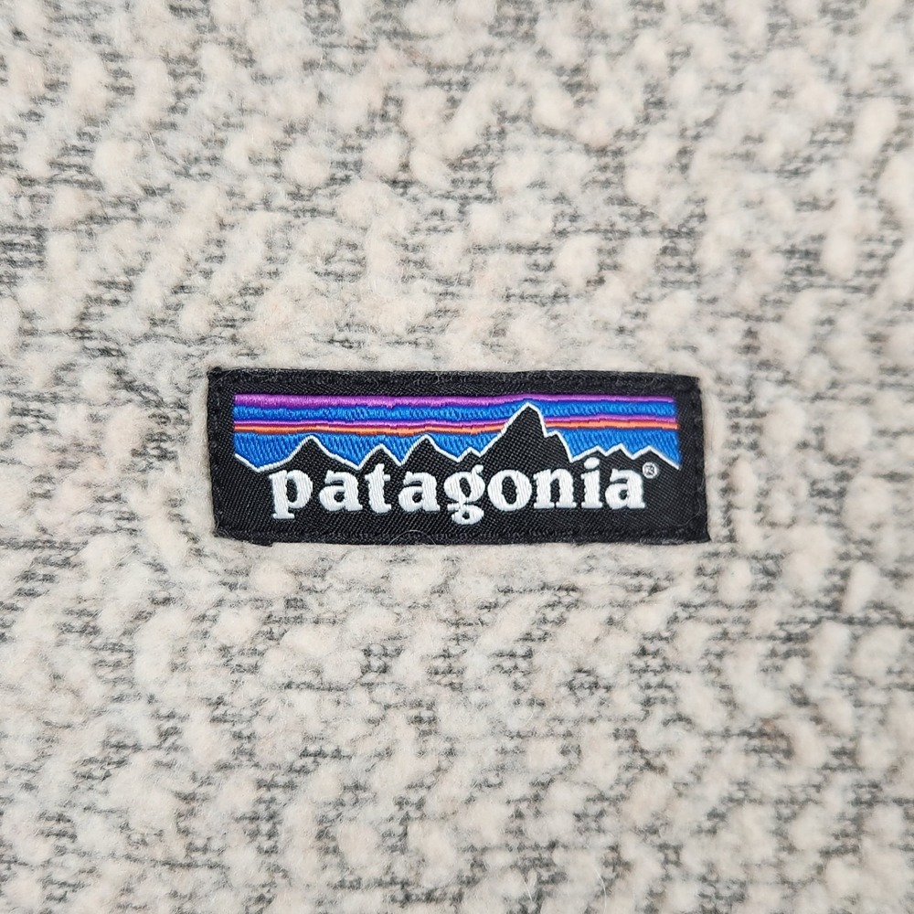 Patagonia Woolyester Fleece Womens Small Oatmeal 1/4 Zip Sweater Pullover Wool - Picture 4 of 10